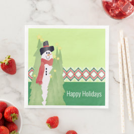 Feestelijke Sneeuwman Ontwerper Servet