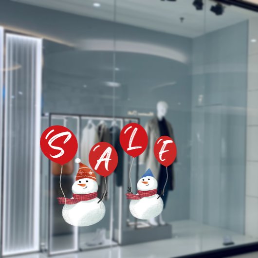 Feestelijke Sneeuwman SALE Vakantie Vibes Store Raamsticker