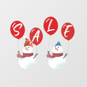 Feestelijke Sneeuwman SALE Vakantie Vibes Store Raamsticker (Vel)