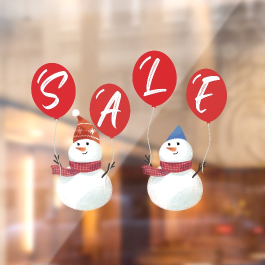 Feestelijke Sneeuwman SALE Vakantie Vibes Store Raamsticker (Vel 2)