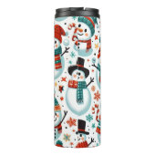 Feestelijke sneeuwman thema met kleurrijk winterde thermosbeker (Achterkant)