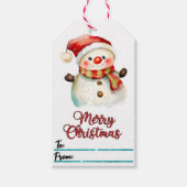 Feestelijke sneeuwman vakantie labels! cadeaulabel (Voorkant)