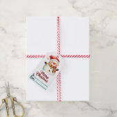 Feestelijke sneeuwman vakantie labels! cadeaulabel (Met Touw)