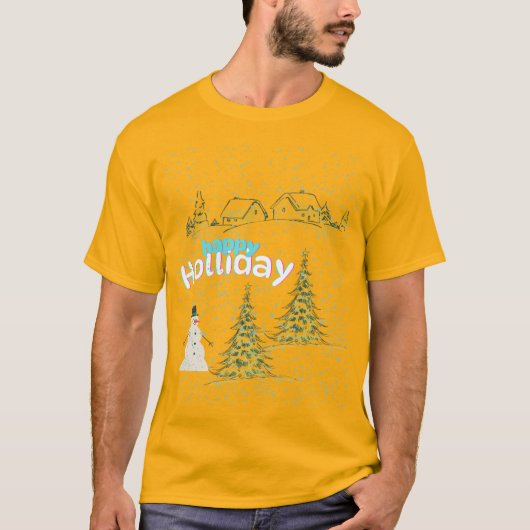 Feestelijke Sneeuwman Vakantie T-shirt (Voorkant)