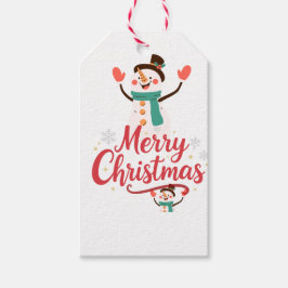 Feestelijke Sneeuwman Vrolijk Kerst Lippenbalsem Cadeaulabel