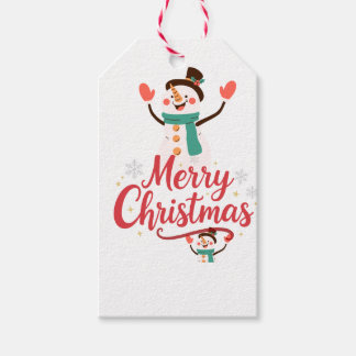Feestelijke Sneeuwman Vrolijk Kerst Lippenbalsem Cadeaulabel