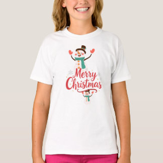 Feestelijke Sneeuwman Vrolijk Kerstfeest  T-shirt