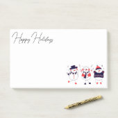 Feestelijke Sneeuwmannen Post-it® Notes (Op bureau)