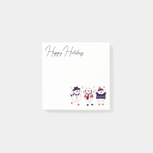 Feestelijke Sneeuwmannen Post-it® Notes (Voorkant)