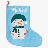 Feestelijke Sneeuwmannen Vakantie Kerstmis Grote Kerstsok (Voorkant)