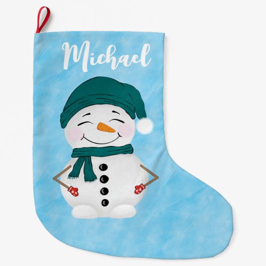 Feestelijke Sneeuwmannen Vakantie Kerstmis Grote Kerstsok (Voorkant)