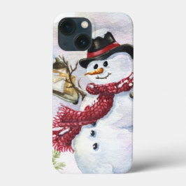 feestelijke sneeuwpop Case-Mate iPhone case