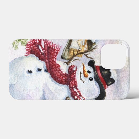 feestelijke sneeuwpop Case-Mate iPhone case (Achterkant (horizontaal))