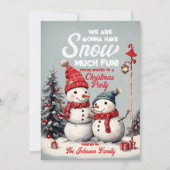 Feestelijke  sneeuwpop kerstfeest kaart (Voorkant)