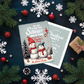 Feestelijke  sneeuwpop kerstfeest kaart