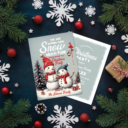 Feestelijke  sneeuwpop kerstfeest kaart