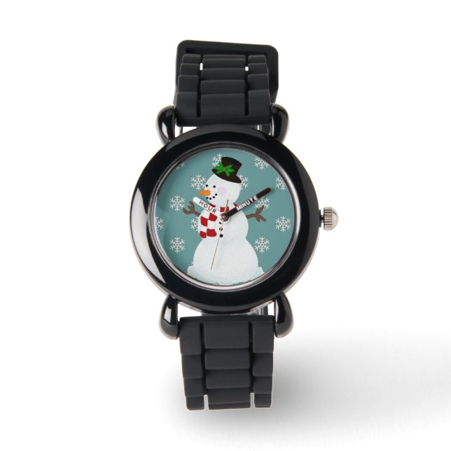 Feestelijke sneeuwpop kijken horloge (Voorkant)