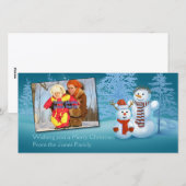 Feestelijke sneeuwpoppen Fotokaart Feestdagenkaart (Voorkant / Achterkant)