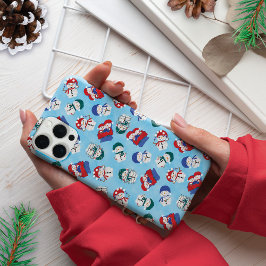 Feestelijke sneeuwpoppen Waterverf kerstpatroon iPhone 15 Pro Case