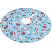 Feestelijke sneeuwpoppen Waterverf kerstpatroon Kerstboom Rok (Gekanteld)