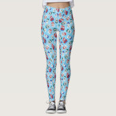 Feestelijke sneeuwpoppen Waterverf kerstpatroon Leggings (Voorkant)