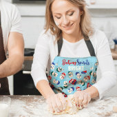 Feestelijke sneeuwpoppen Waterverf kerstpatroon Schort