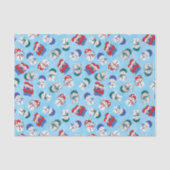 Feestelijke sneeuwpoppen Waterverf kerstpatroon Tissuepapier (Voorkant)