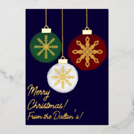 Feestelijke sneeuwvlok Bauble Wit Rood Groen Kerst Folie Feestdagenkaart