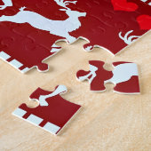 Feestelijke Sneeuwvlok en Rendier Ontwerp Legpuzzel (Zijkant)