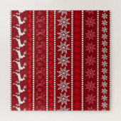 Feestelijke Sneeuwvlok en Rendier Ontwerp Legpuzzel (Horizontaal)