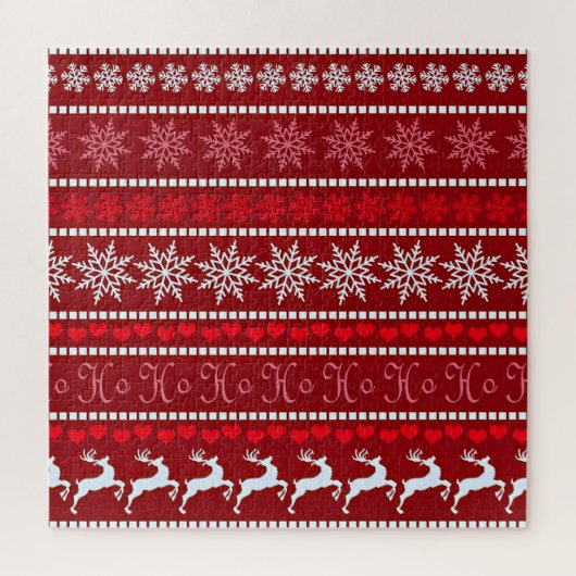 Feestelijke Sneeuwvlok en Rendier Ontwerp Legpuzzel (Verticaal)
