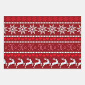 Feestelijke sneeuwvlok en rendierontwerp inpakpapier vel (Voorkant)