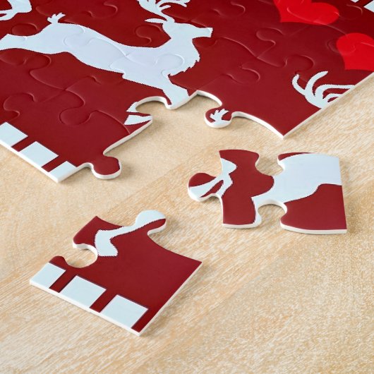 Feestelijke sneeuwvlok en rendierontwerp legpuzzel (Zijkant)