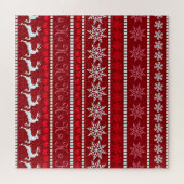 Feestelijke sneeuwvlok en rendierontwerp legpuzzel (Horizontaal)