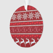 Feestelijke sneeuwvlok en rendierontwerp ornament (voorkant)