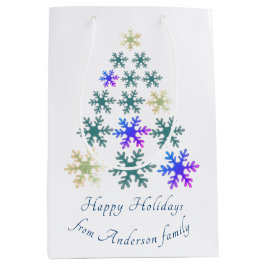 Feestelijke Sneeuwvlok Kerstboom Familie Vakantie Medium Cadeauzakje