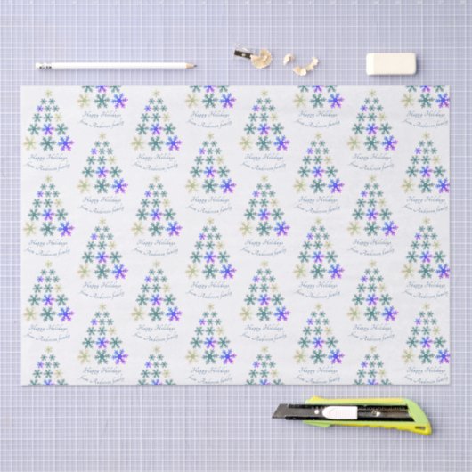 Feestelijke Sneeuwvlok Kerstboom Familie Vakantie Tissuepapier (Craft)