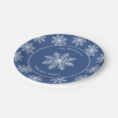 Feestelijke sneeuwvlok kerstfeest papieren bordje (Gekanteld)