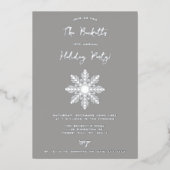 Feestelijke sneeuwvlok kerstfeest Real Folie Uitnodiging (Voorkant)