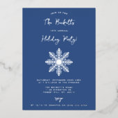 Feestelijke sneeuwvlok kerstfeest Real Folie Uitnodiging (Voorkant)