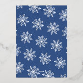 Feestelijke sneeuwvlok kerstfeest Real Folie Uitnodiging (Achterkant)