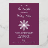 Feestelijke sneeuwvlok kerstfeest Real Folie Uitnodiging (Voorkant)