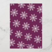 Feestelijke sneeuwvlok kerstfeest Real Folie Uitnodiging (Achterkant)