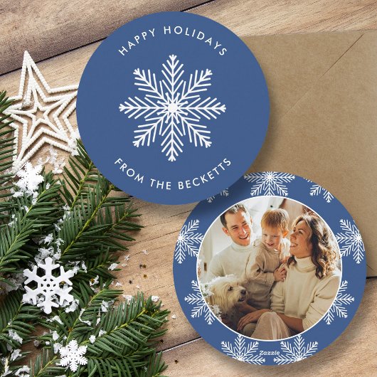 Feestelijke sneeuwvlok kerstfoto feestdagenkaart