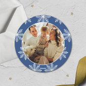 Feestelijke sneeuwvlok kerstfoto feestdagenkaart