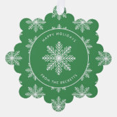 Feestelijke sneeuwvlok kerstfoto ornament kaart (Voorkant)