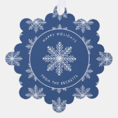 Feestelijke sneeuwvlok kerstfoto ornament kaart (Voorkant)