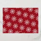 Feestelijke Sneeuwvlok Kerstmis 4 Foto Echt Folie Feestdagenkaart (Achterkant)