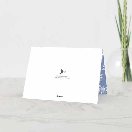 Feestelijke Sneeuwvlok Kerstmis 4 Foto Echt Folie Feestdagenkaart (Achterkant)