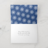 Feestelijke Sneeuwvlok Kerstmis 4 Foto Echt Folie Feestdagenkaart (Binnenlaag)